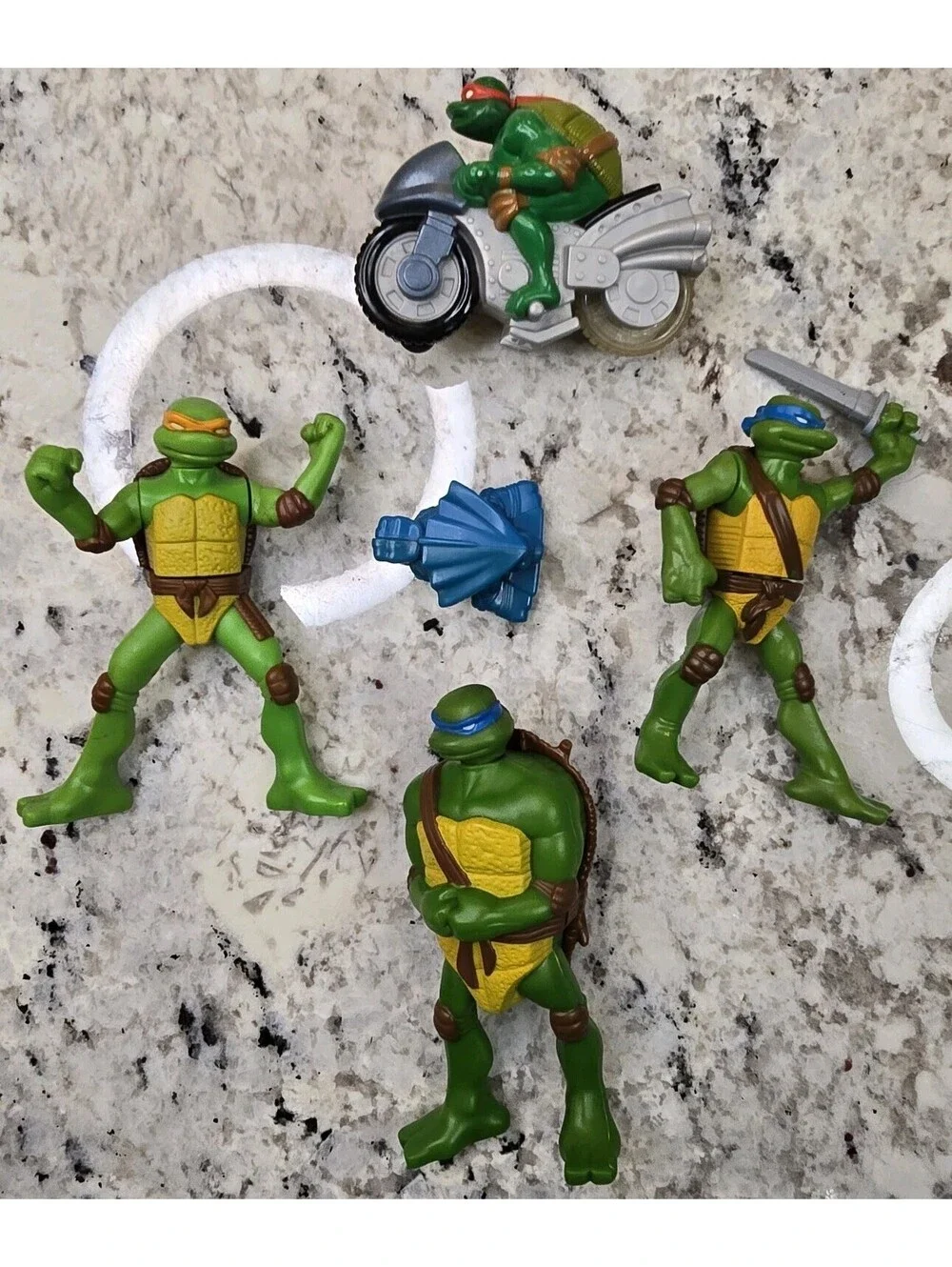 Lot Of 5 TMNT Teenage Mutant Ninja Turtles McDonalds/BK Action Figures 2007